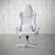 The white gaming chair by technisport is the best gaming chair for comfort and aesthetics. Here is the front view of the velvet office chair with white hardware including the base, wheels, casters and white padded arms It includes a velvet white lumbar support pillow.