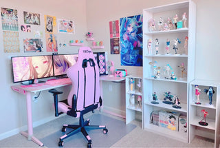 Pink gaming setup.