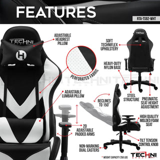 ProGamer2 White Gaming Chair Gaming Chair