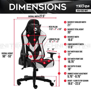 ProGamer2 White Gaming Chair Gaming Chair