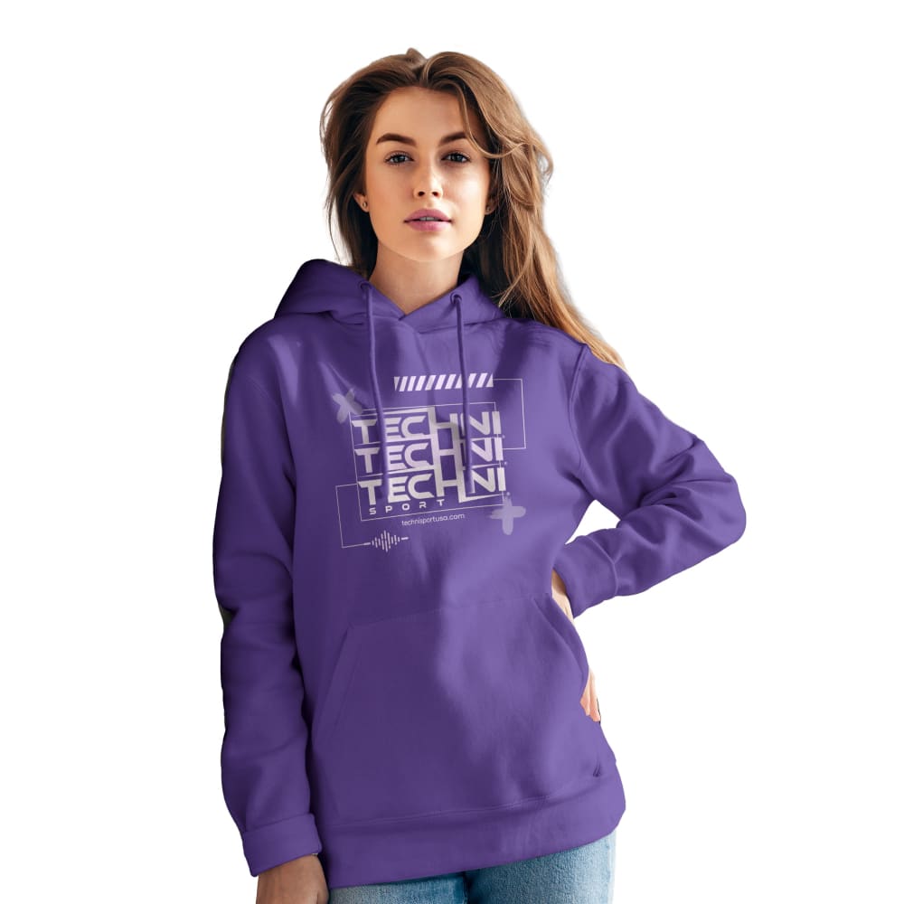 Techni Stacked Unisex Purple Hoodie Hoodie