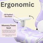 Ergonomic gaming chair with padded armrests and memory foam seat   