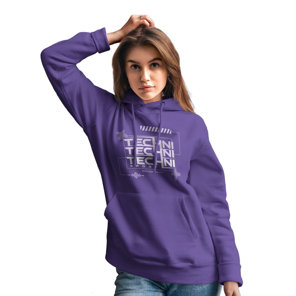 Techni Stacked Unisex Purple Hoodie Hoodie