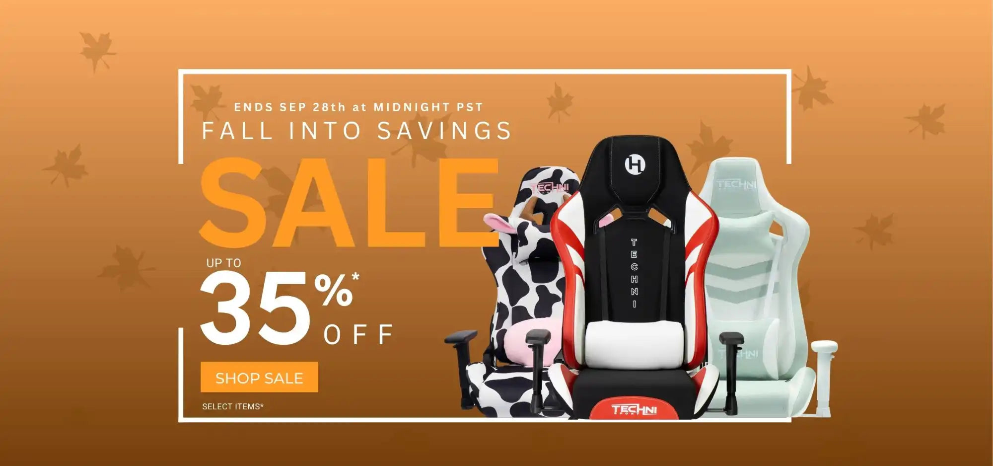 Three gaming chairs of varying designs.