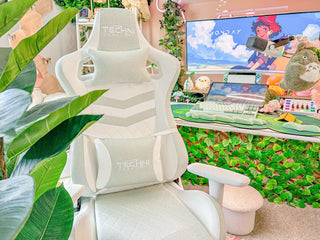 White gaming chair.