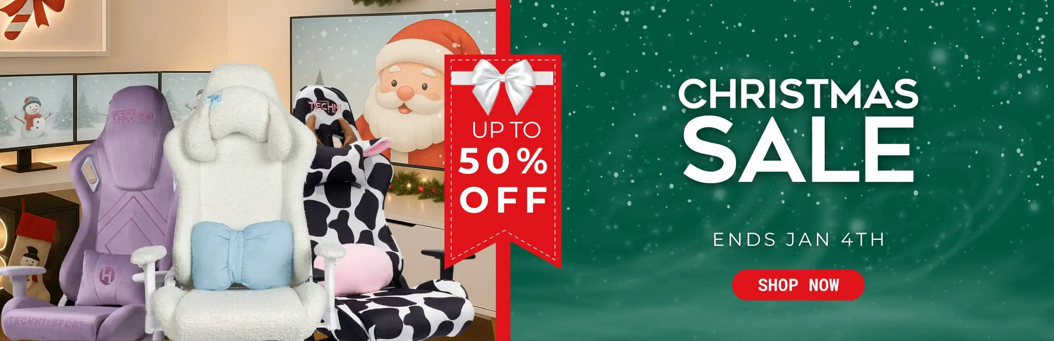 White plush gaming chair with light blue bow accent and soft, cushioned design.