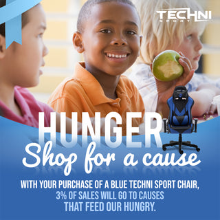 All sales from our Blue Gaming Chair sales feed the hungry in the US