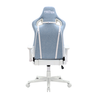 Pastel Blue and White Gaming Chair-Back View