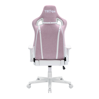 Pastel Pink and White Gaming Chair-Back View